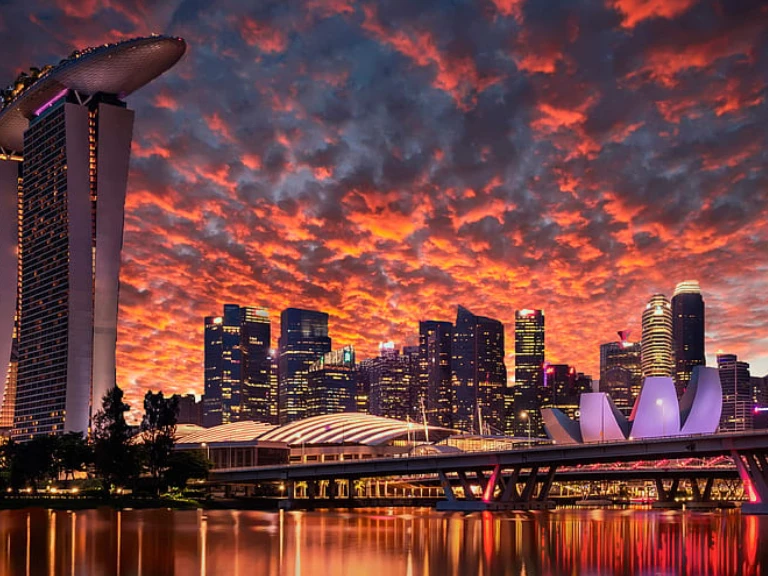 Marina Bay Sands skypark sunset view